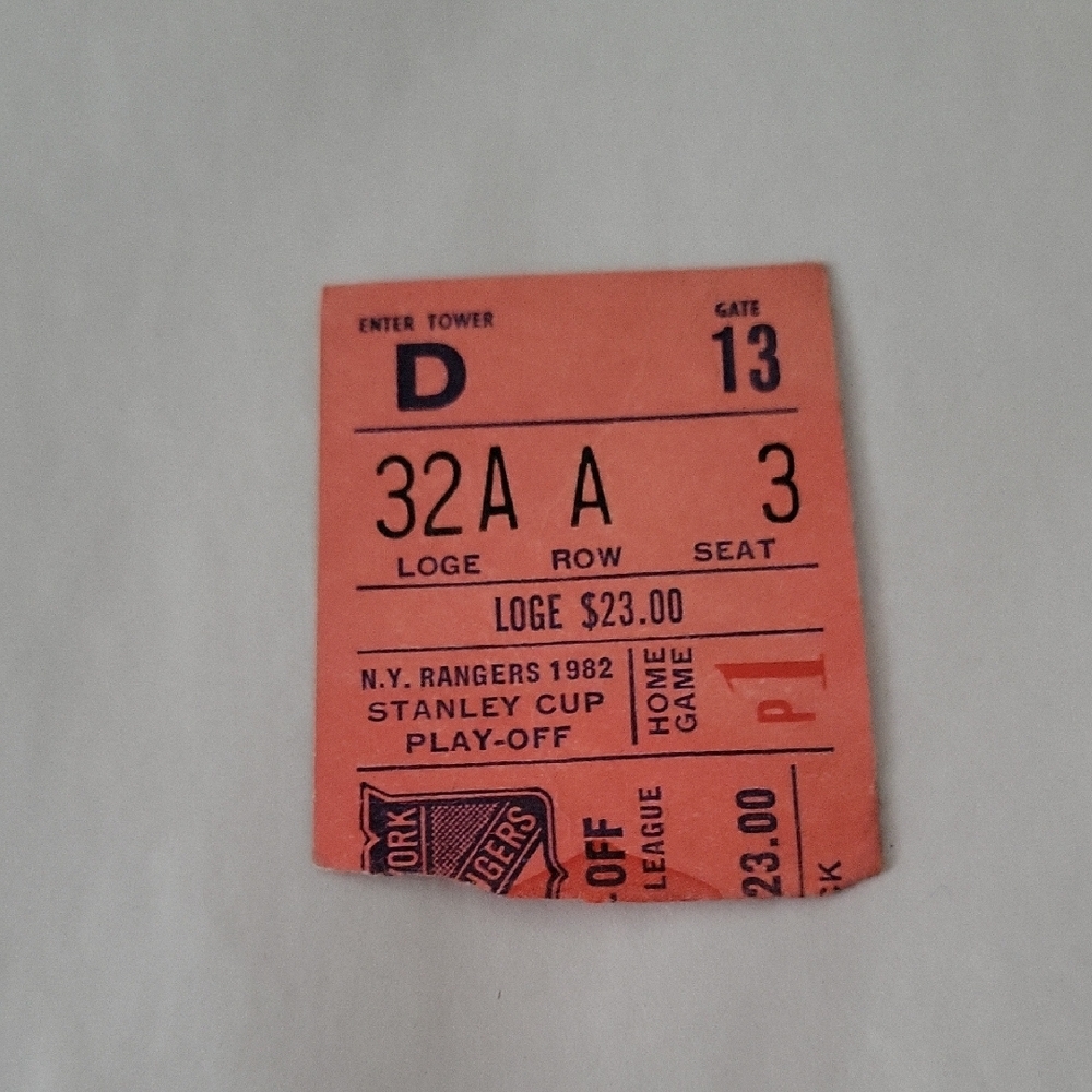 N.Y.Rangers 1982 Stanley Cup Playoff Ticket